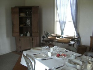 The kitchen in the Ray House.